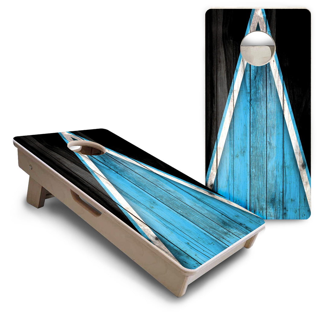 Mini Cornhole Boards - Sky Blue Triangle