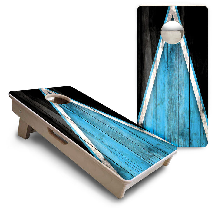 Mini Cornhole Boards - Sky Blue Triangle