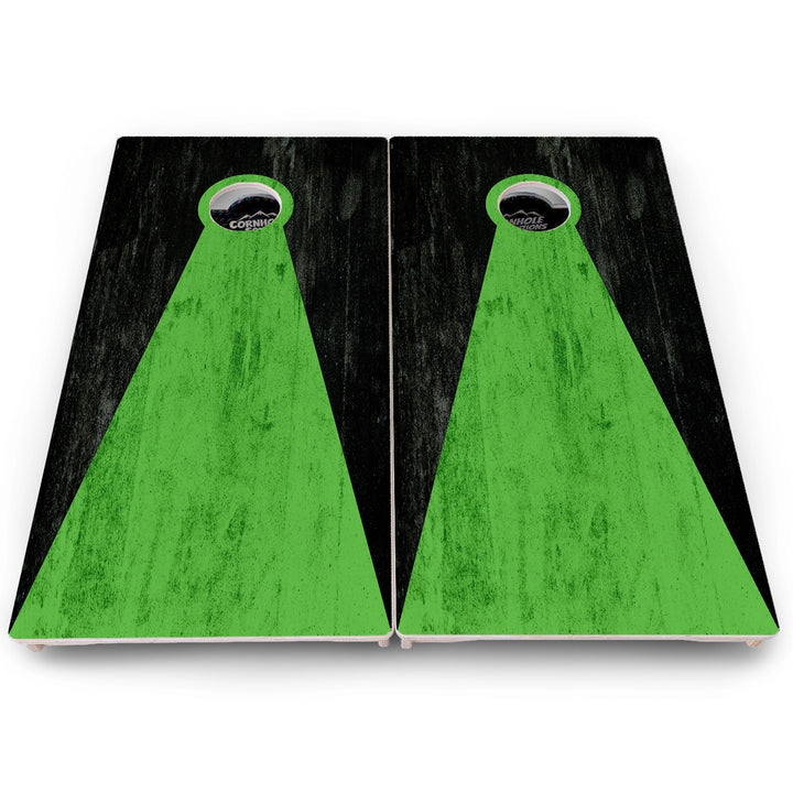 Double Green Keyhole Cornhole Boards - Pro Solution Lite Series