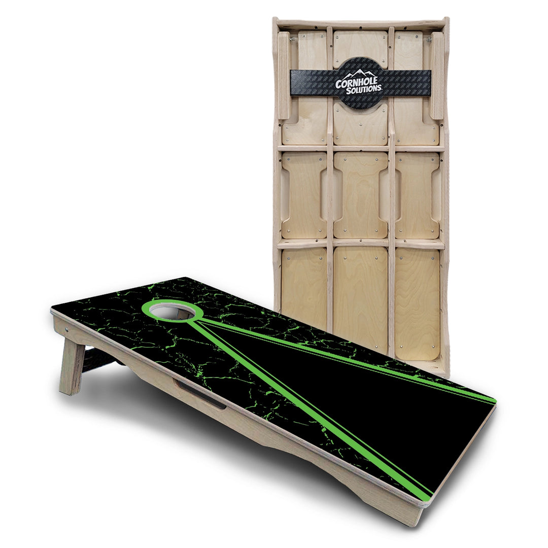 Double Green Keyhole Cornhole Boards - Pro Solution Lite Series