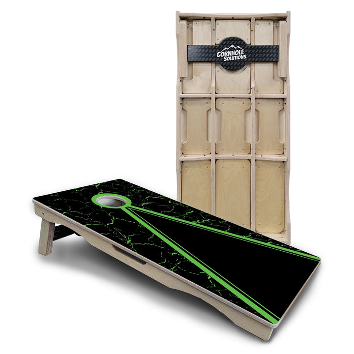 Double Green Keyhole Cornhole Boards - Pro Solution Lite Series