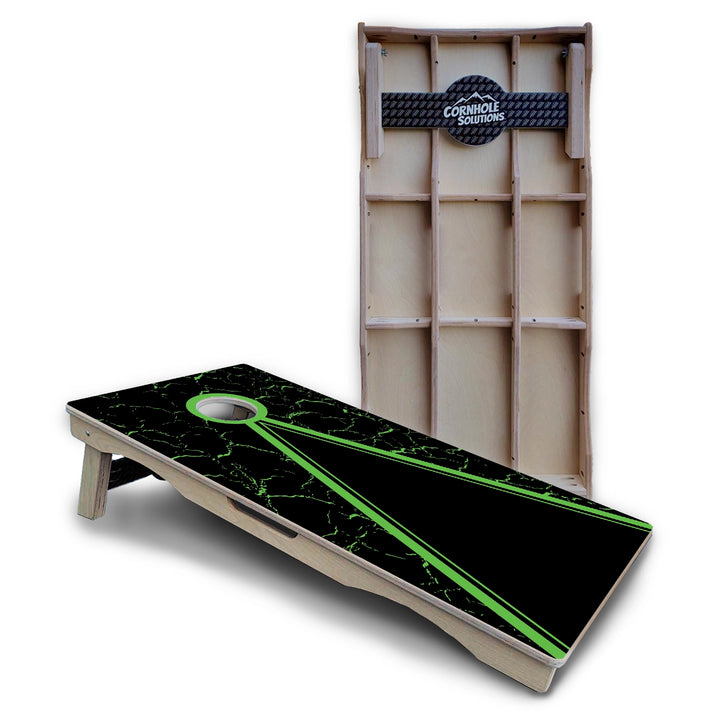 Double Green Keyhole Cornhole Boards - Pro Solution Lite Series