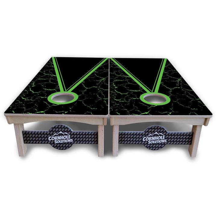 Double Green Keyhole Cornhole Boards - Pro Solution Lite Series
