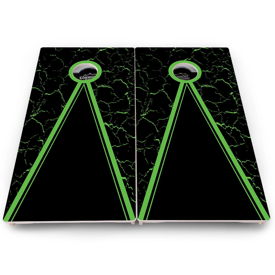 Double Green Keyhole Cornhole Boards - Pro Solution Lite Series
