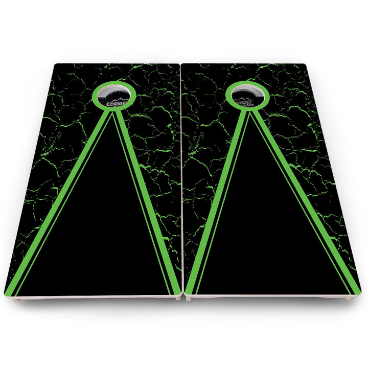 Double Green Keyhole Cornhole Boards - Pro Solution Lite Series