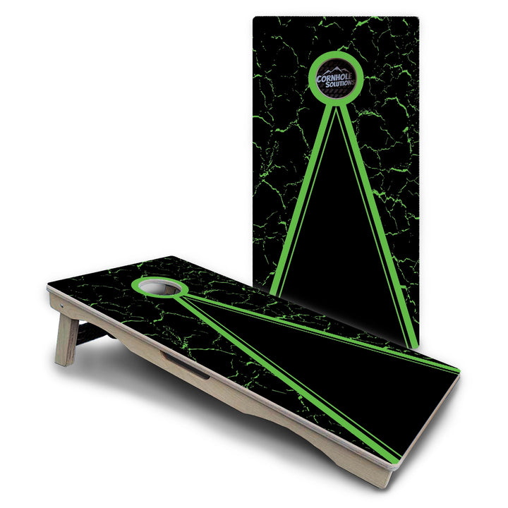Double Green Keyhole Cornhole Boards - Pro Solution Lite Series