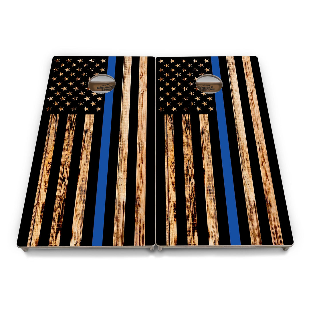 First Responder Rustic Flag Cornhole Boards – Tournament Series