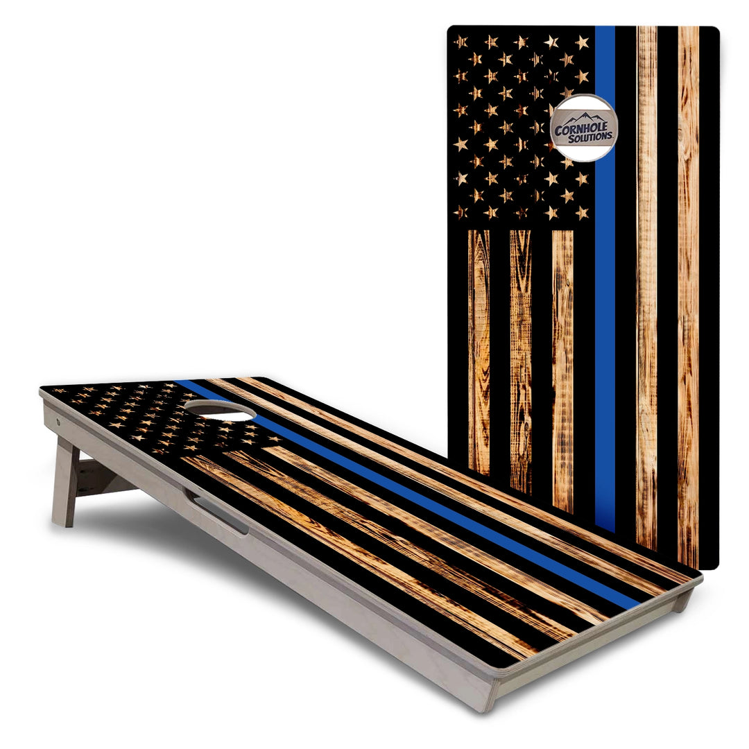First Responder Rustic Flag Cornhole Boards – Tournament Series