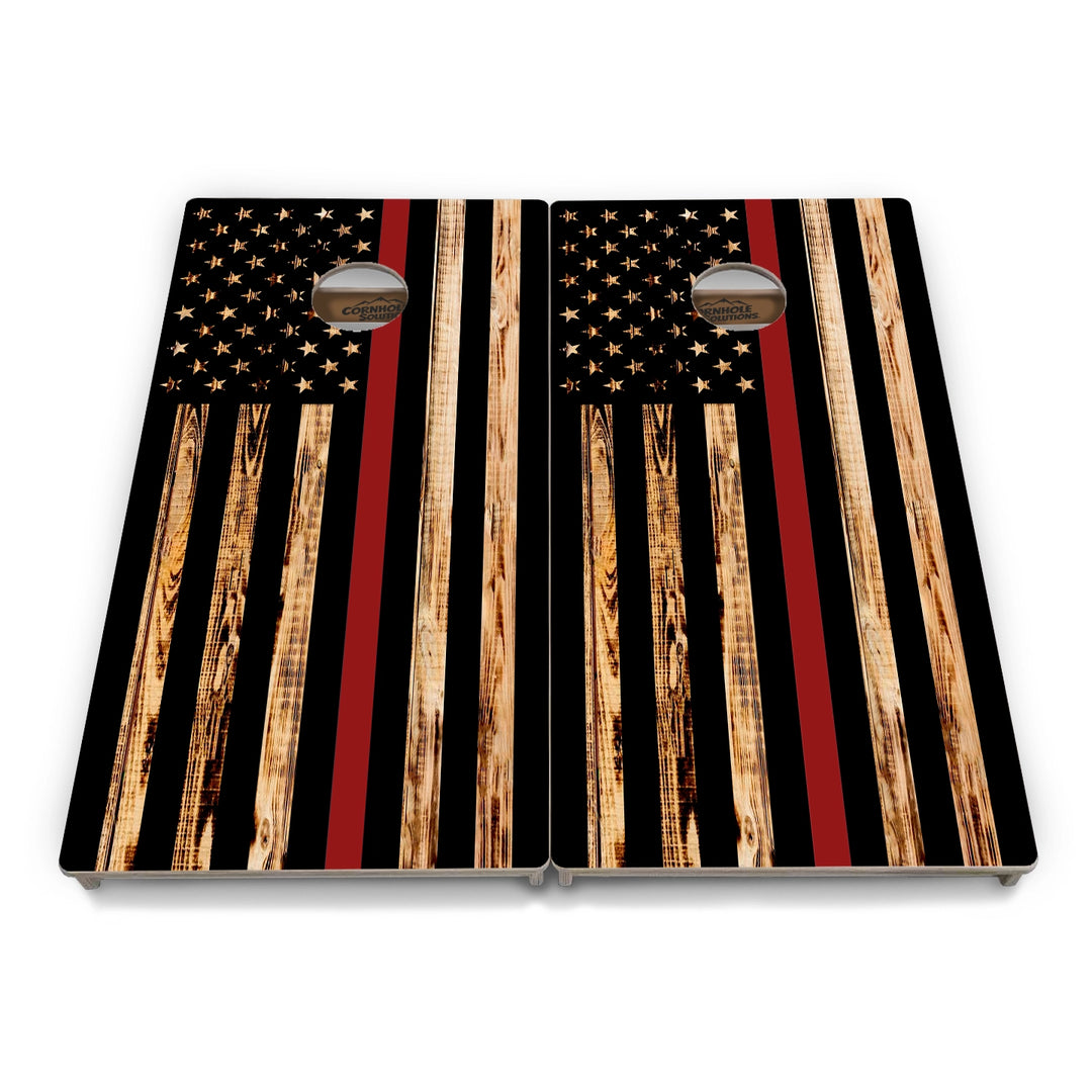 First Responder Rustic Flag Cornhole Boards – Tournament Series