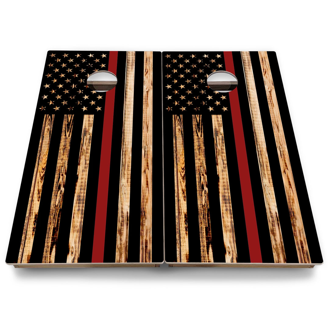 Burnt Flag Cornhole Boards - Backyard Series