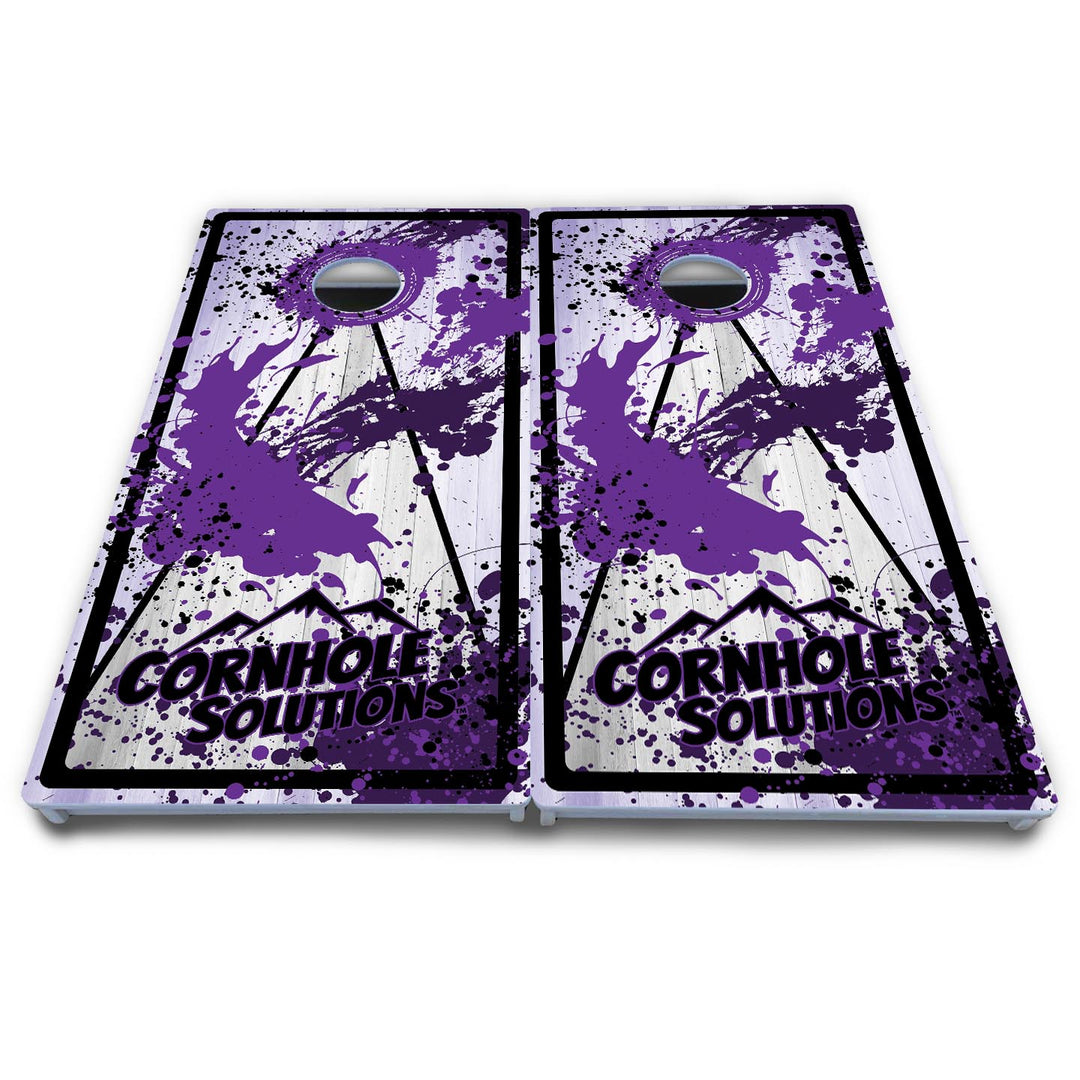 Paint Splatter CS Logo Cornhole Boards - All Weather Series