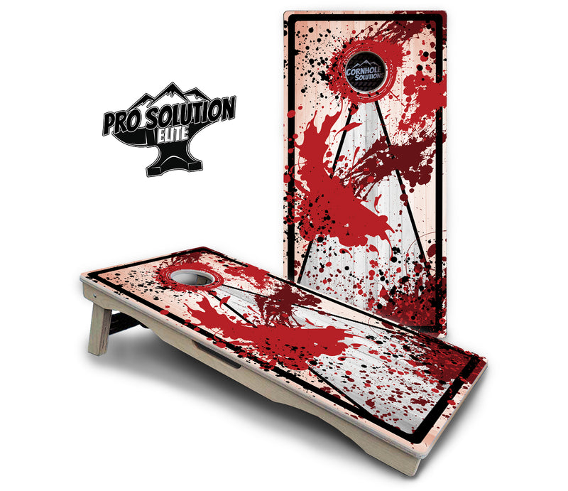 Pro Solution Elite - Paint Splatter Design Options - Professional Tournament Cornhole Boards 3/4" Baltic Birch - Zero Bounce Zero Movement Vertical Interlocking Braces for Extra Weight & Stability +Double Thick Legs +Airmail Blocker