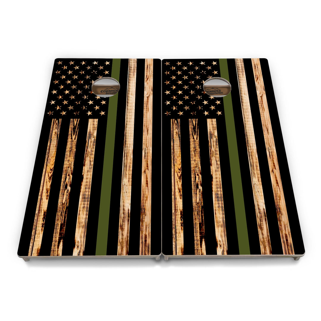 First Responder Rustic Flag Cornhole Boards – Tournament Series