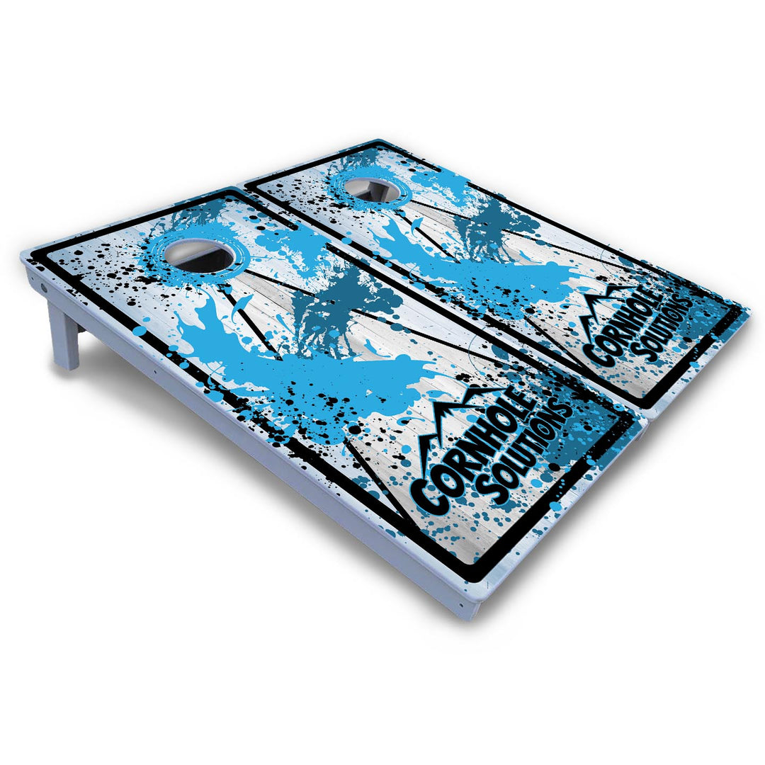 Paint Splatter CS Logo Cornhole Boards - All Weather Series