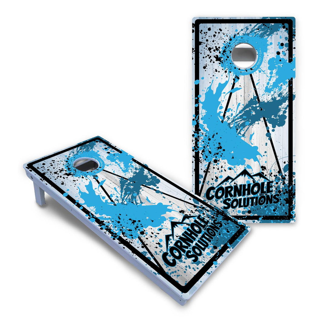 Paint Splatter CS Logo Cornhole Boards - All Weather Series