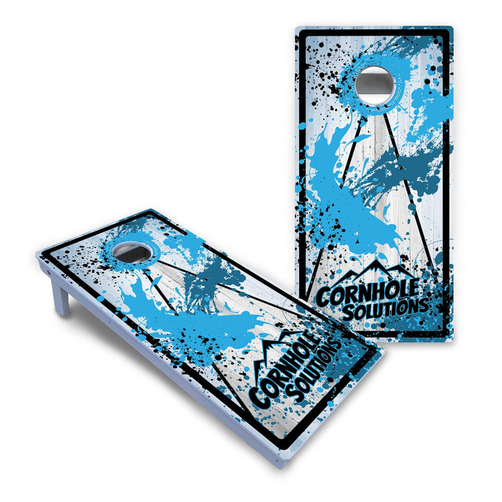 Paint Splatter CS Logo Cornhole Boards - All Weather Series