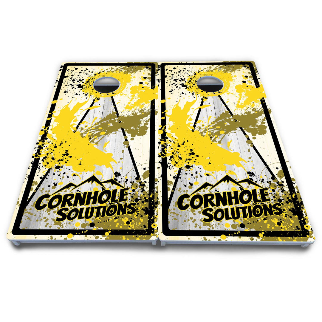 Paint Splatter CS Logo Cornhole Boards - All Weather Series