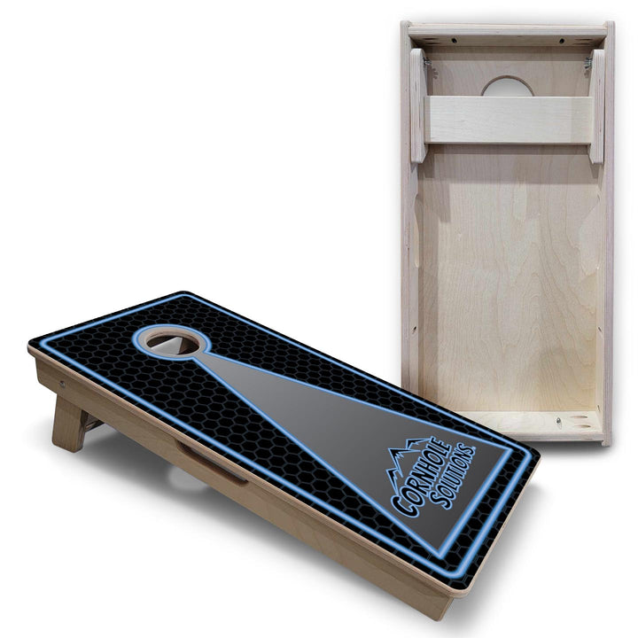 Neon Keyhole - Vacation Cornhole Board Set (16" x 32") with 8 Mini Bags