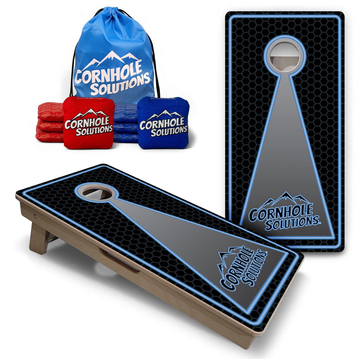 Neon Keyhole - Vacation Cornhole Board Set (16" x 32") with 8 Mini Bags