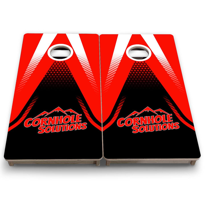 Red & Black Jersey CS Logo - Mini or Vacation Size Cornhole Boards