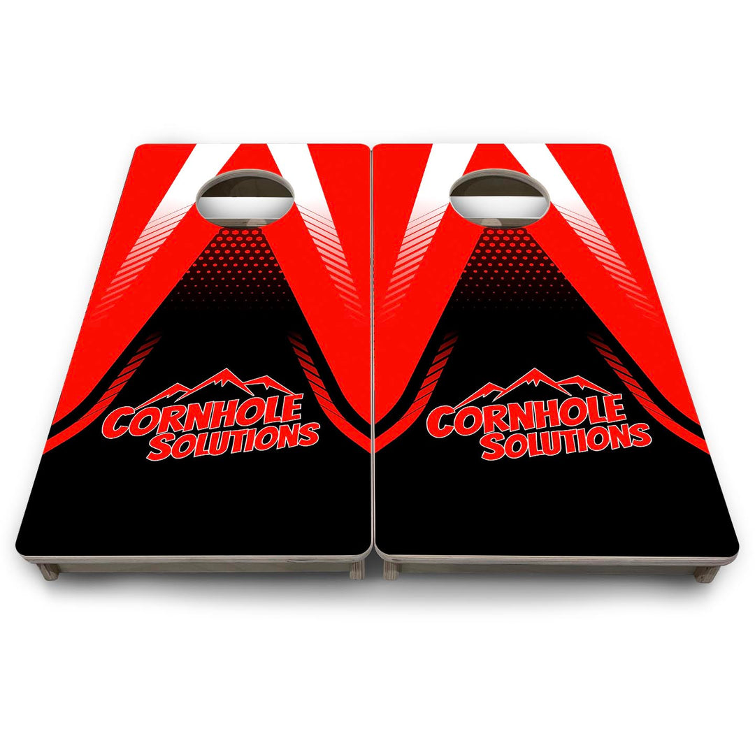 Red & Black Jersey CS Logo - Mini or Vacation Size Cornhole Boards