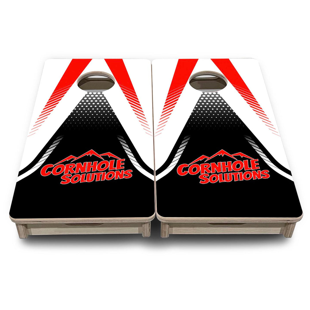 White & Black Jersey CS Logo - Mini or Vacation Size Cornhole Boards