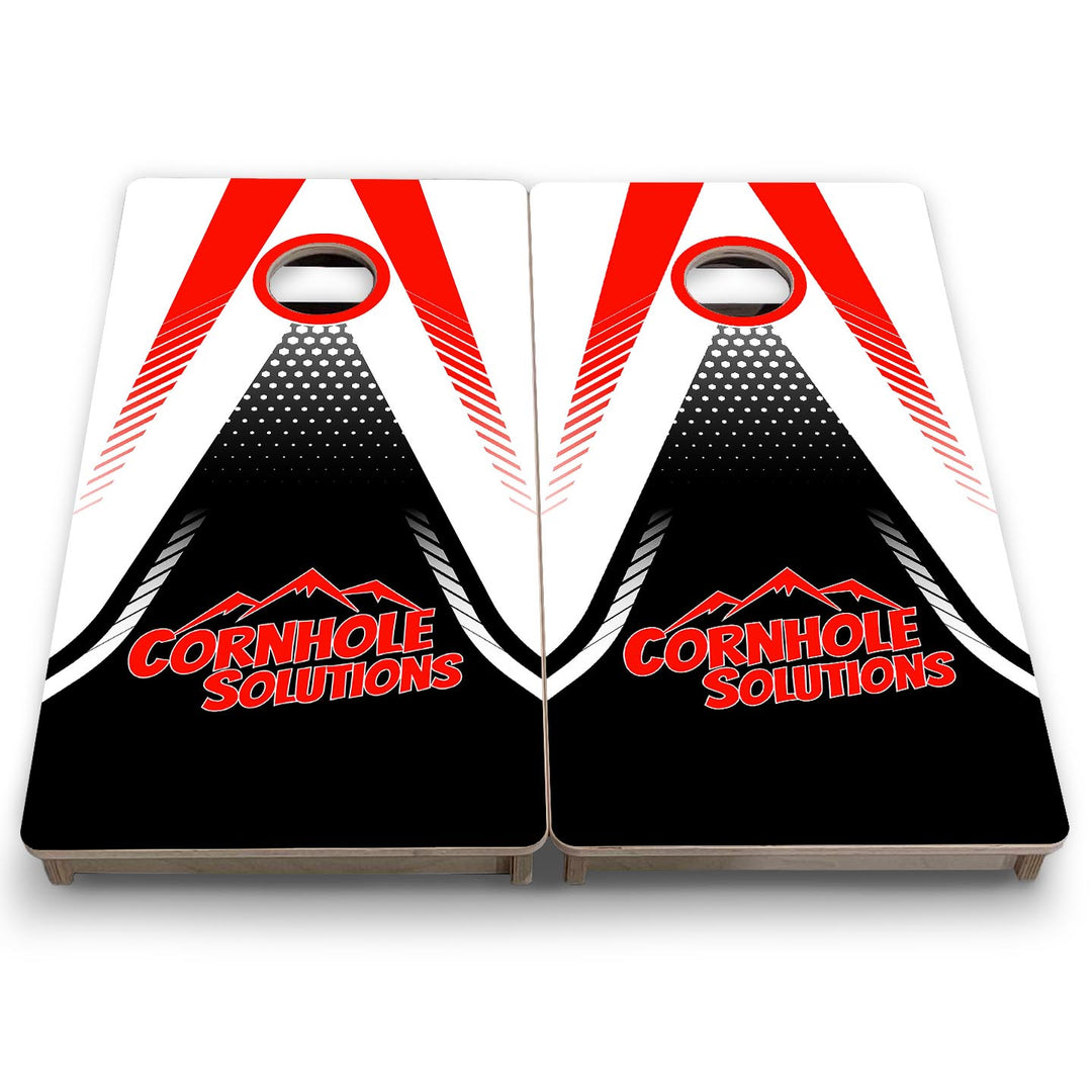 White & Black Jersey CS Logo - Mini or Vacation Size Cornhole Boards