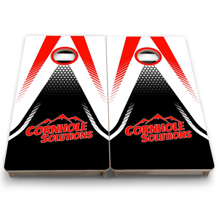 White & Black Jersey CS Logo - Mini or Vacation Size Cornhole Boards