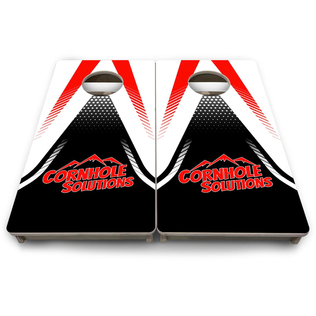 White & Black Jersey CS Logo - Mini or Vacation Size Cornhole Boards