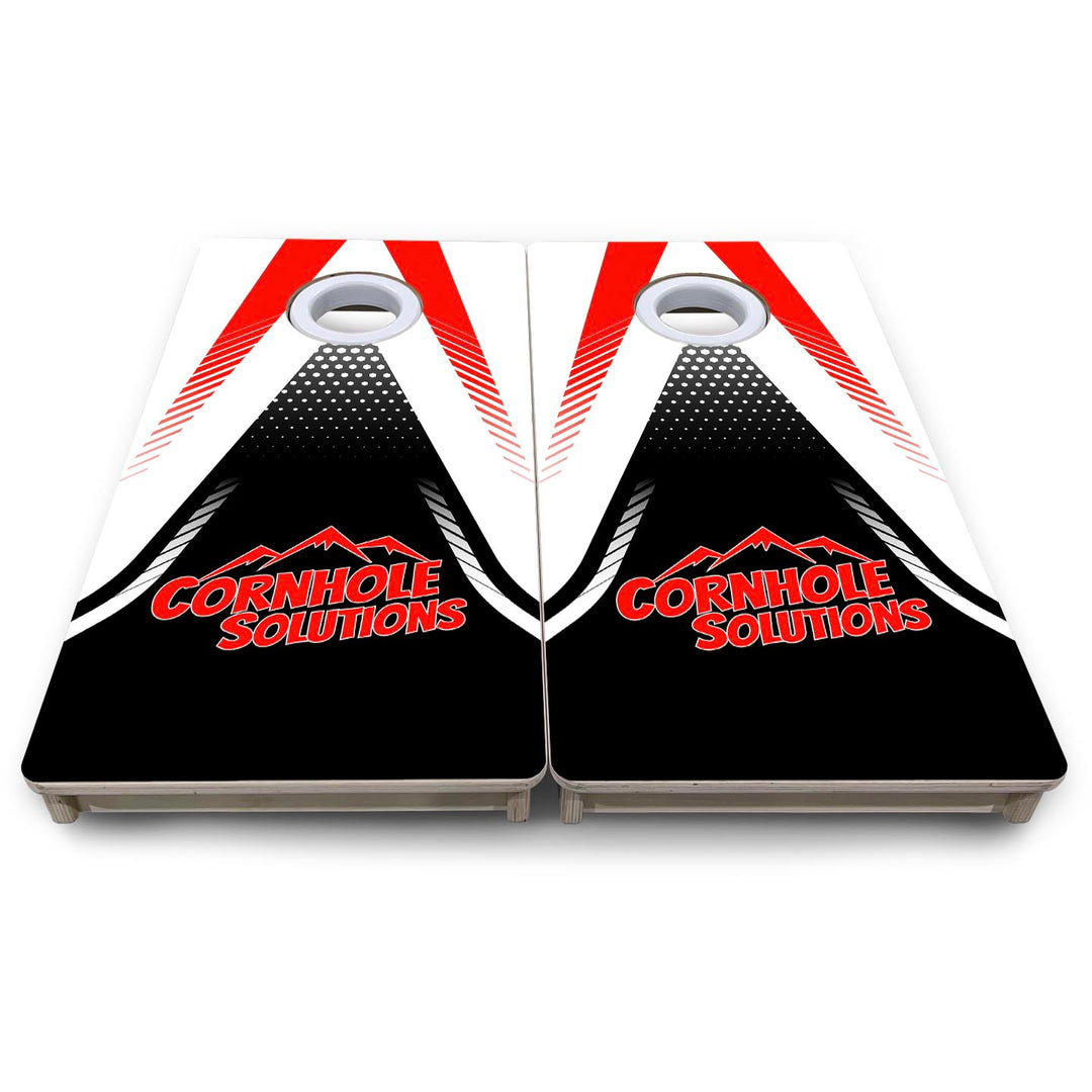 White & Black Jersey CS Logo - Mini or Vacation Size Cornhole Boards