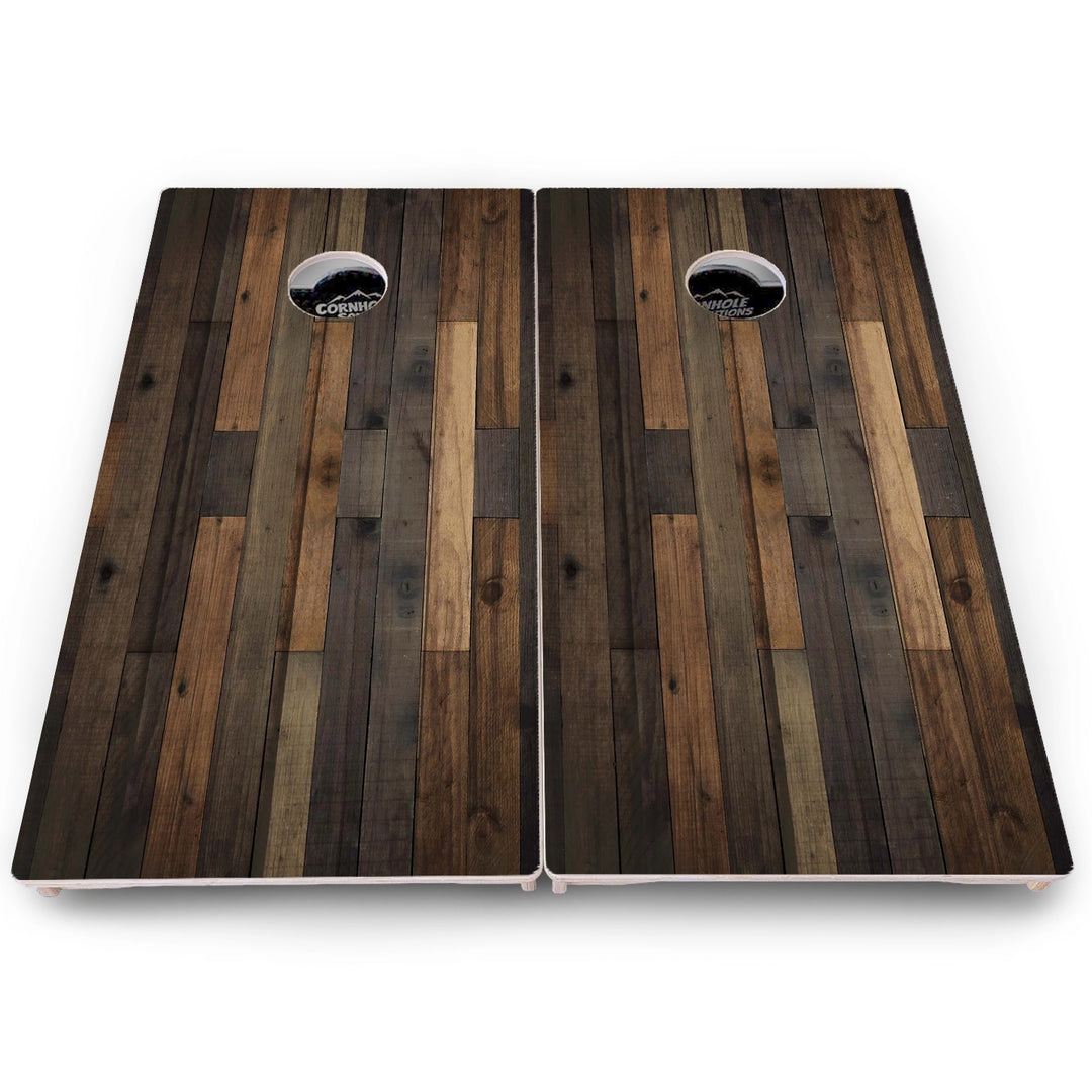 Rustic Mixed Woodgrain Cornhole Boards – Pro Lite or Pro Elite