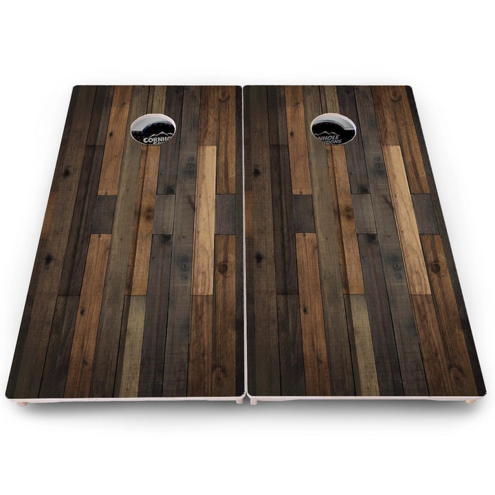 Rustic Mixed Woodgrain Cornhole Boards – Pro Lite or Pro Elite