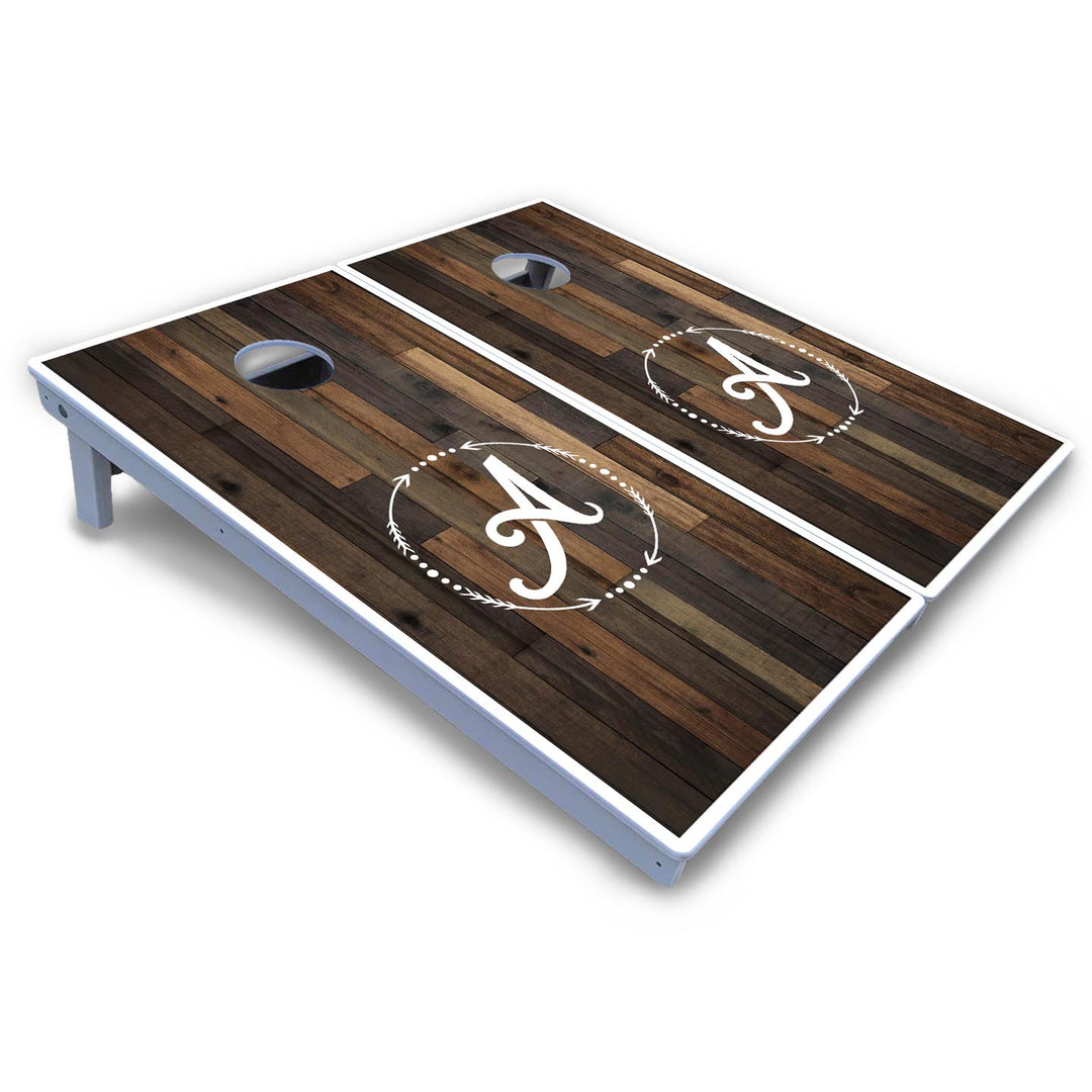 Wood Wreath Letter Cornhole Boards - All Weather Series
