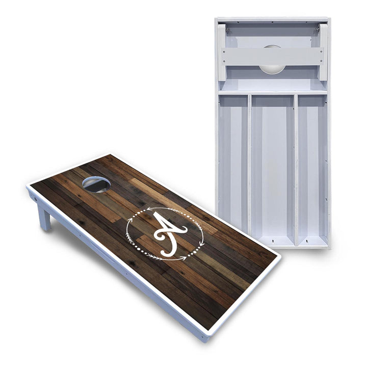 Wood Wreath Letter Cornhole Boards - All Weather Series