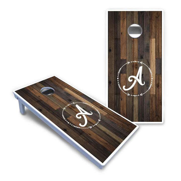 Wood Wreath Letter Cornhole Boards - All Weather Series