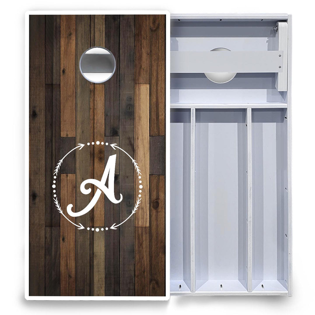 Wood Wreath Letter Cornhole Boards - All Weather Series