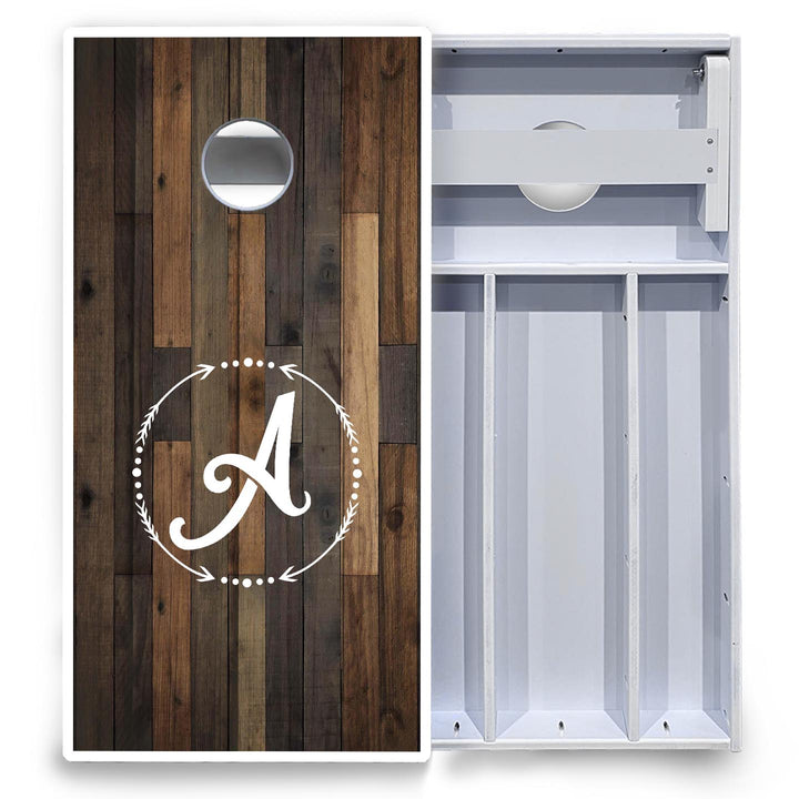 Wood Wreath Letter Cornhole Boards - All Weather Series