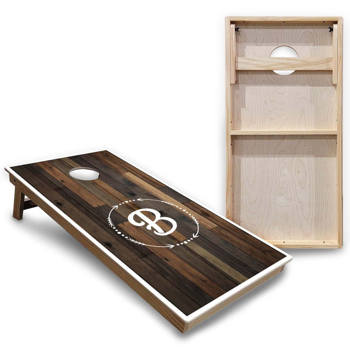 Wood Wreath Letter Cornhole Boards - Backyard Series