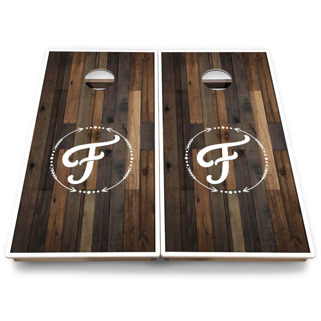 Wood Wreath Letter Cornhole Boards - Backyard Series