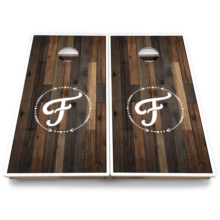 Wood Wreath Letter Cornhole Boards - Backyard Series