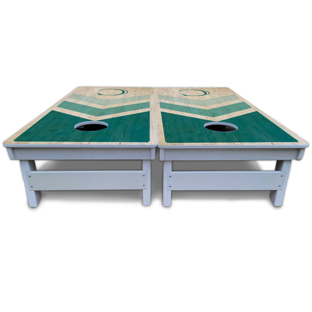 Teal Wedding Arrows Cornhole Boards - All Weather Series