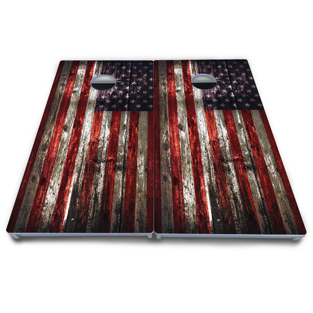 Distressed Flag Cornhole Boards - All Weather Series