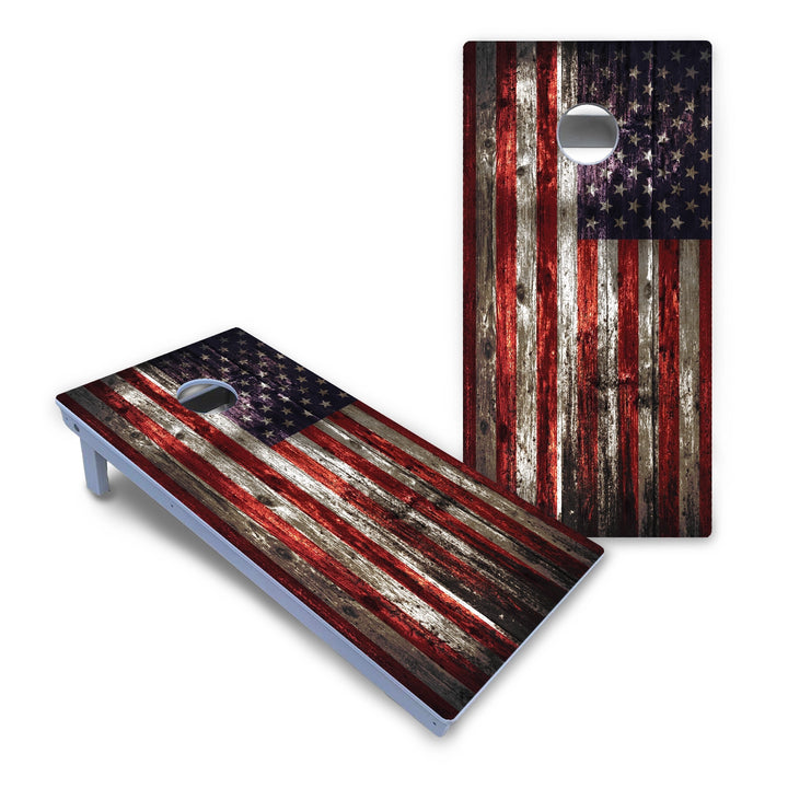 Distressed Flag Cornhole Boards - All Weather Series