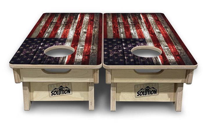 Mini Cornhole Boards - Distressed Flag