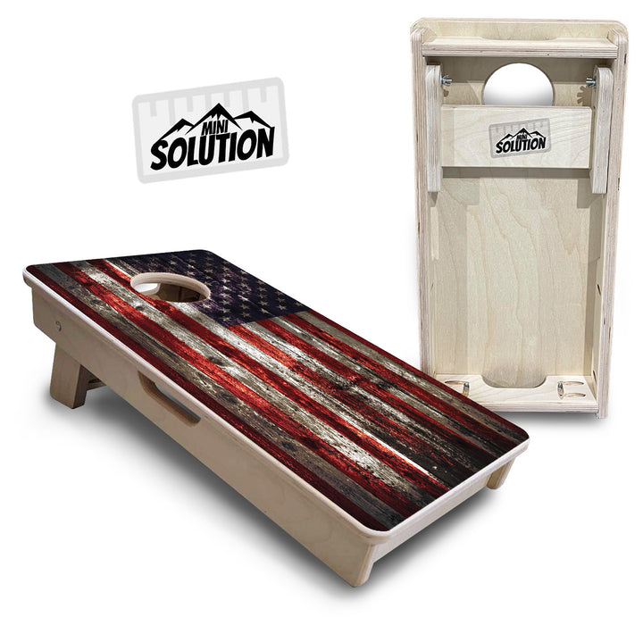 Mini Cornhole Boards - Distressed Flag