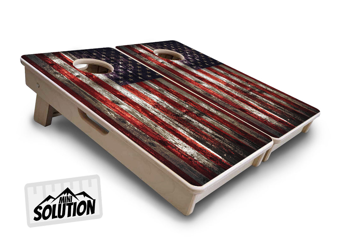 Mini Cornhole Boards - Distressed Flag