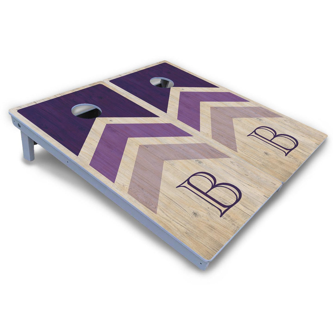 Wedding Arrows Cornhole Boards - All Weather Series - Purple