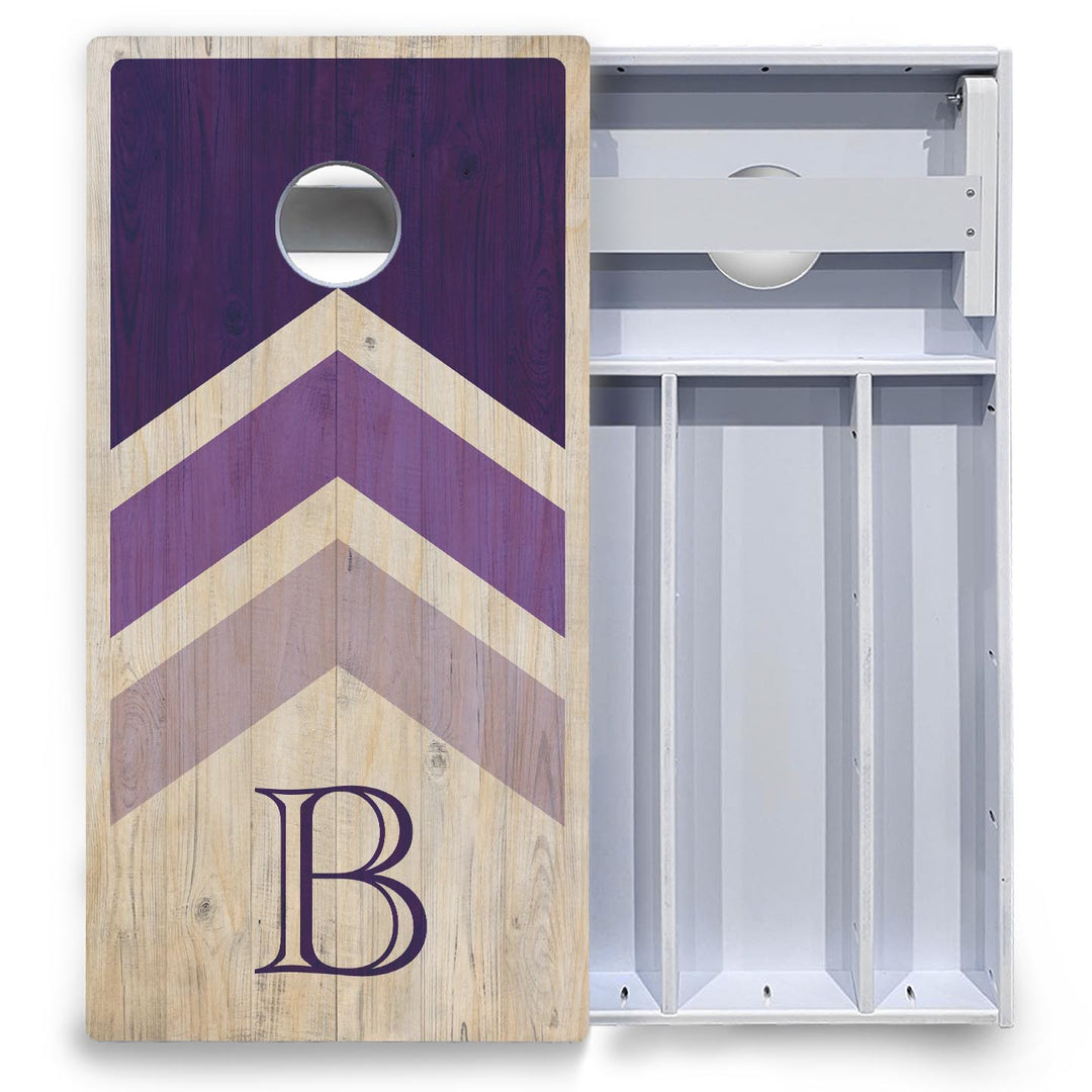 Wedding Arrows Cornhole Boards - All Weather Series - Purple