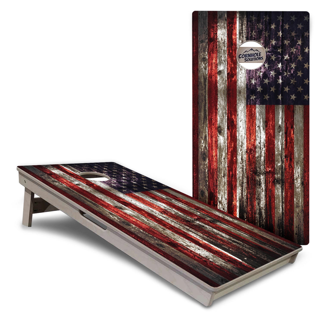 Distressed Flag Cornhole Boards – Tournament Series