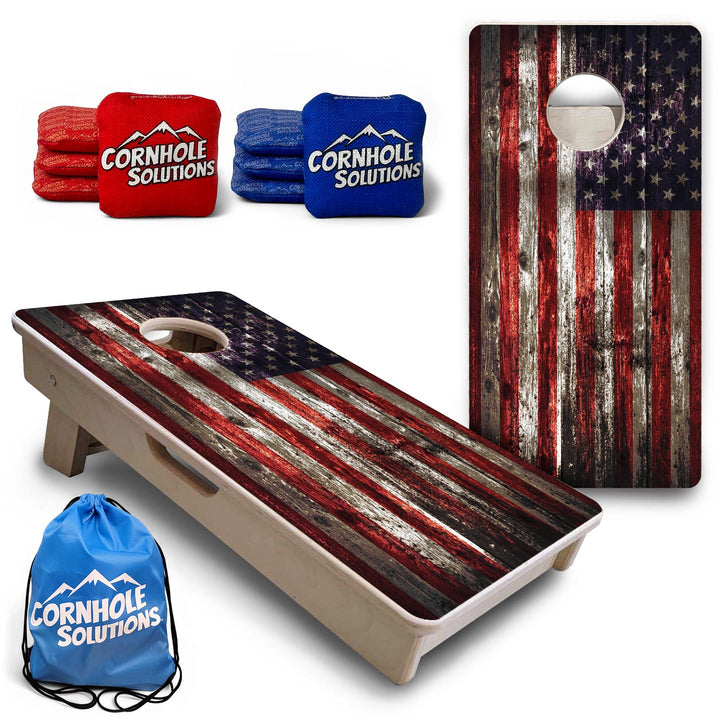 Distressed Flag - Mini or Vacation Size Cornhole Boards